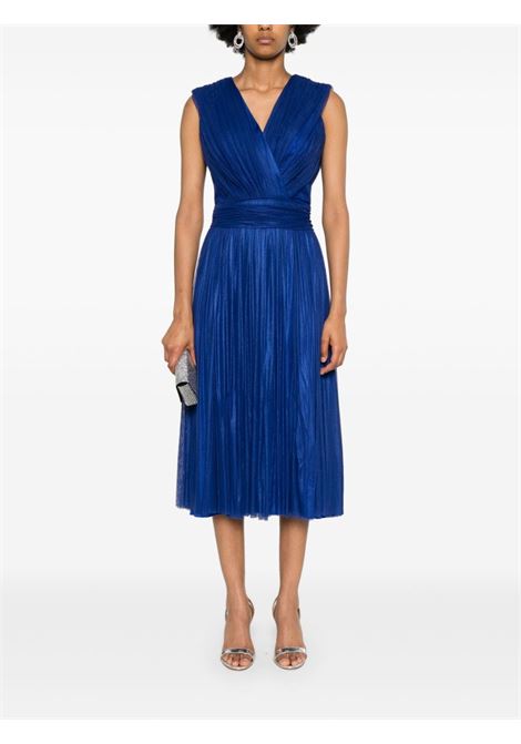 Blue draped midi dress - women RHEA COSTA | 23248DBL